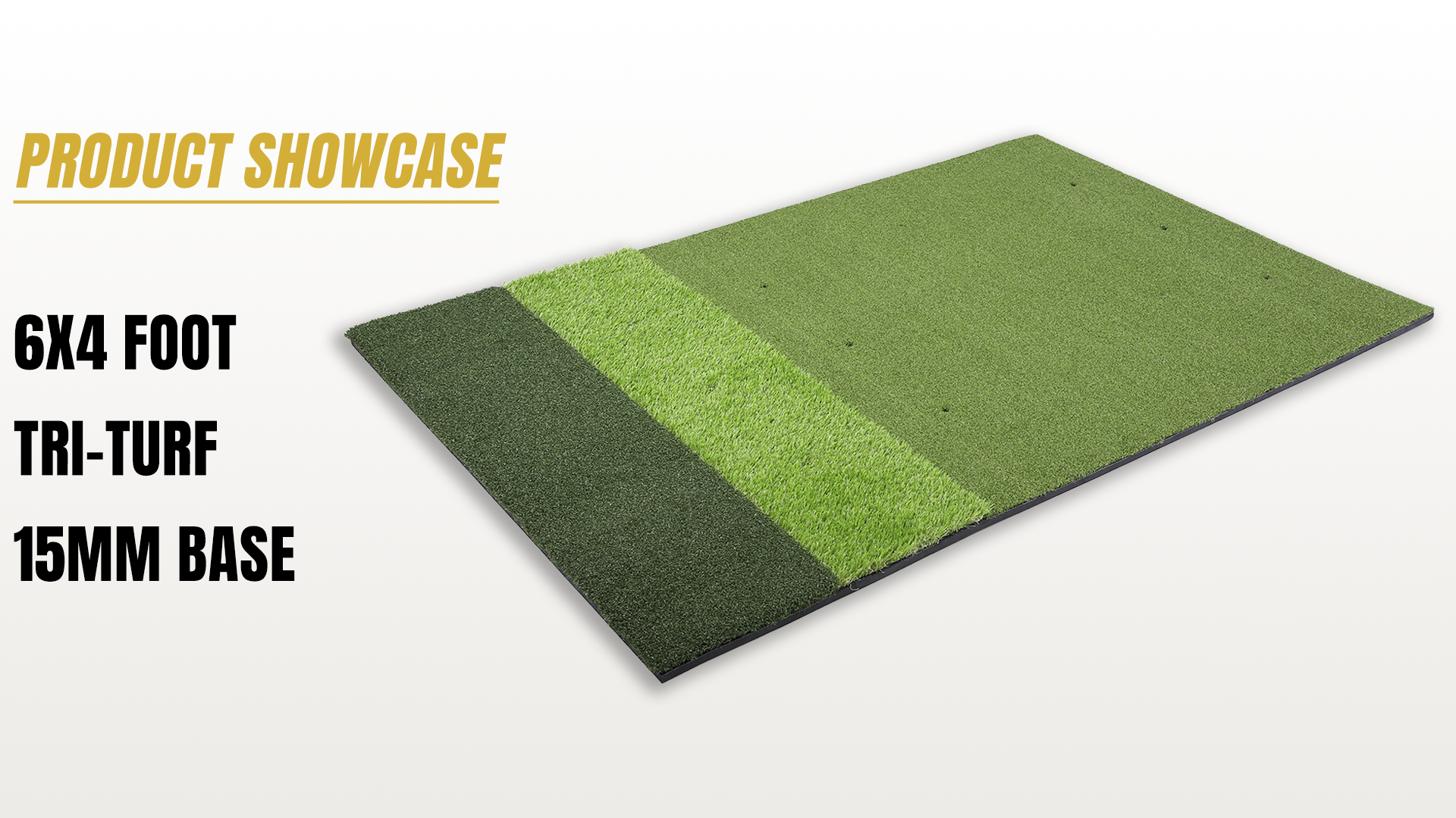 6x4 foot tri-turf 15mm base golf mat product showcase video.