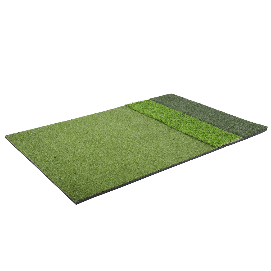Golf mat angled on a white background 