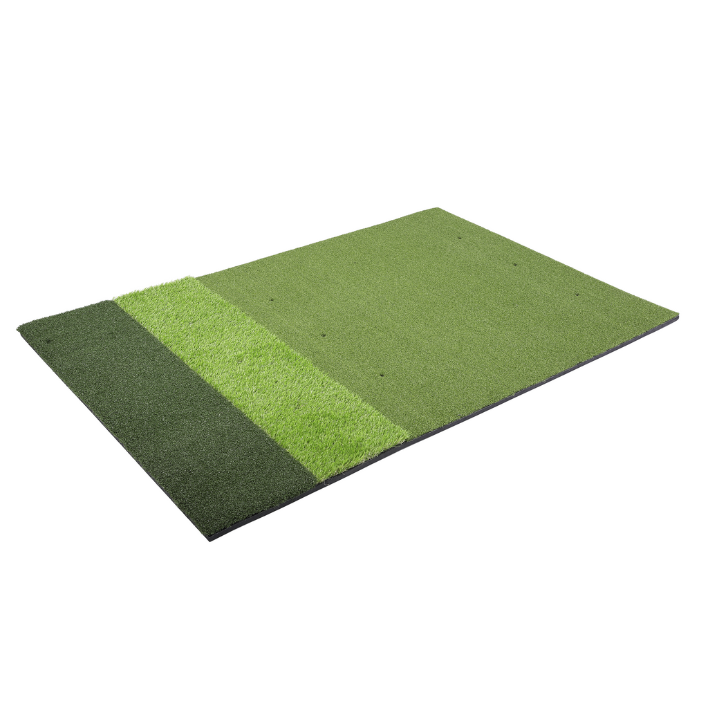 Golf mat angled on a white background 